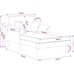 vidaXL Chaise longue Donkergrijs fluweel
