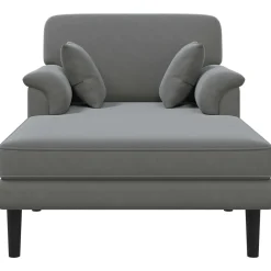 vidaXL Chaise longue Donkergrijs fluweel