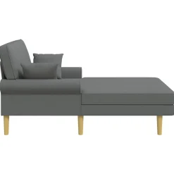 vidaXL Chaise longue Donkergrijs Stof
