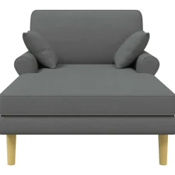 vidaXL Chaise longue Donkergrijs Stof