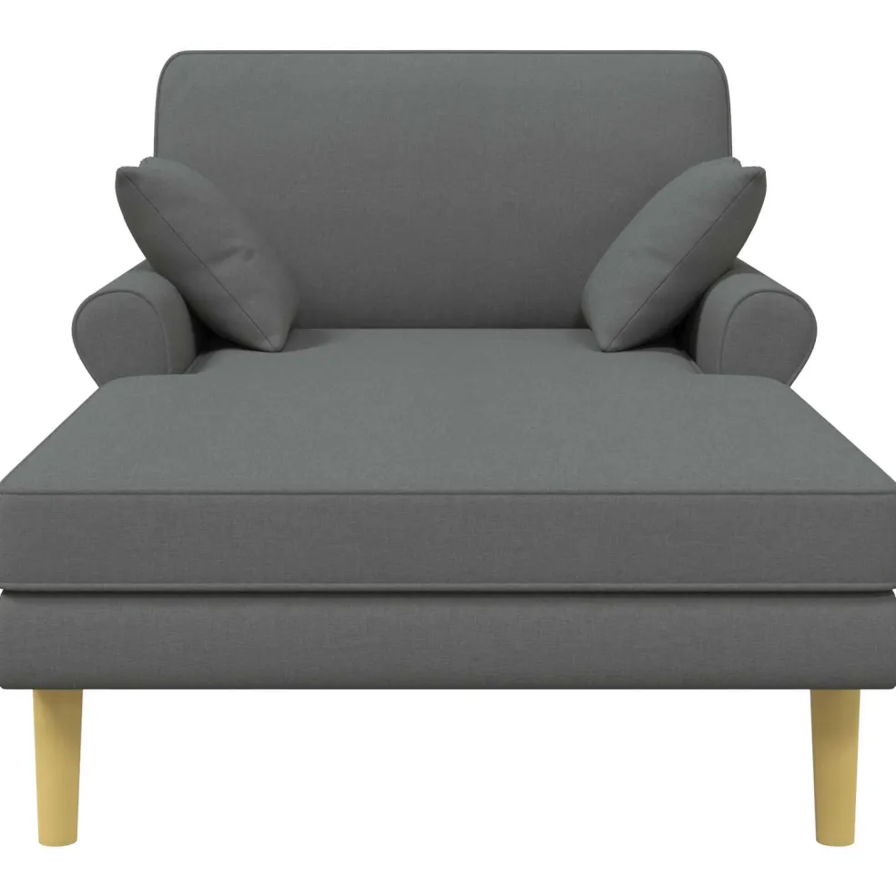 vidaXL Chaise longue Donkergrijs Stof