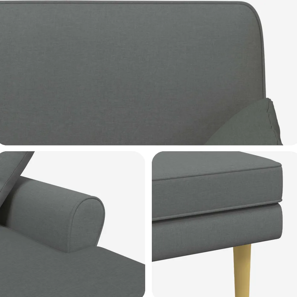 vidaXL Chaise longue Donkergrijs Stof
