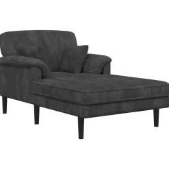 vidaXL Chaise longue Donkergrijs Katoenen stof
