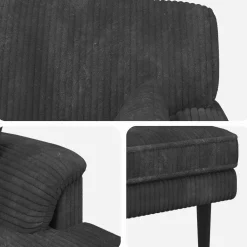 vidaXL Chaise longue Donkergrijs Katoenen stof