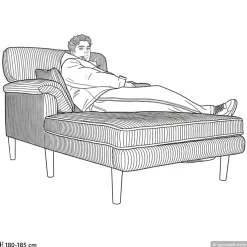 vidaXL Chaise longue Donkergrijs Katoenen stof