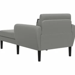 vidaXL Chaise longue Donkergrijs Grof geweven fluweel