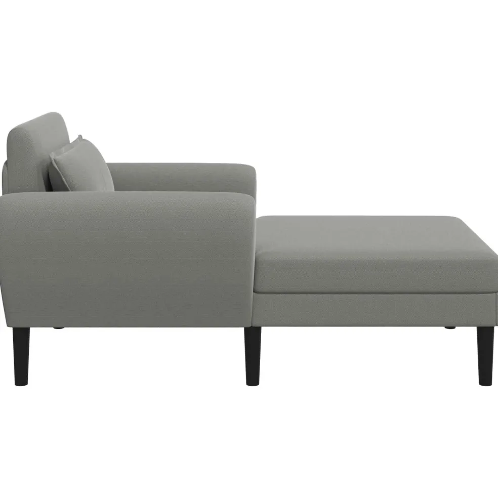 vidaXL Chaise longue Donkergrijs Grof geweven fluweel