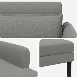 vidaXL Chaise longue Donkergrijs Grof geweven fluweel