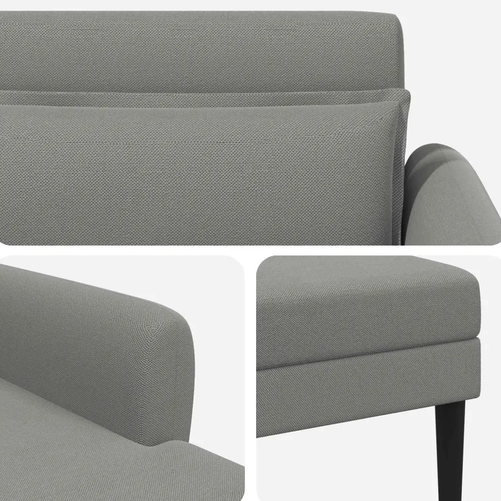 vidaXL Chaise longue Donkergrijs Grof geweven fluweel