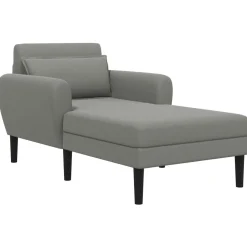 vidaXL Chaise longue Donkergrijs Grof geweven fluweel