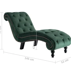 vidaXL Chaise longue fluweel groen