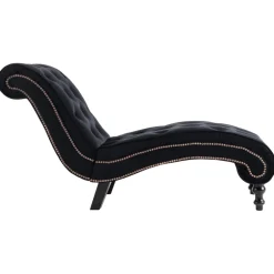 vidaXL Chaise longue fluweel zwart