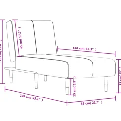 vidaXL Chaise longue fluweel zwart
