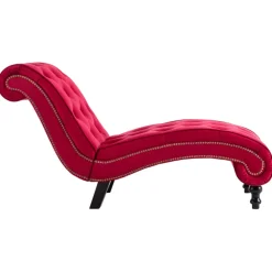 vidaXL Chaise longue fluweel rood
