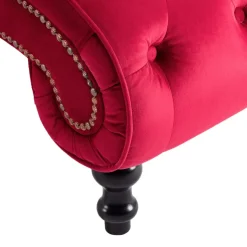 vidaXL Chaise longue fluweel rood