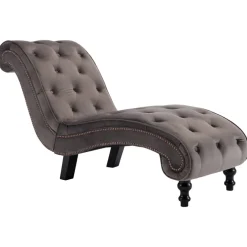 vidaXL Chaise longue fluweel grijs