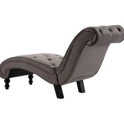vidaXL Chaise longue fluweel grijs