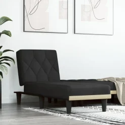 vidaXL Chaise longue fluweel zwart