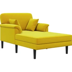 vidaXL Chaise longue Geel fluweel