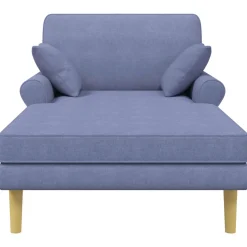 vidaXL Chaise longue Jeans Blauw Stof