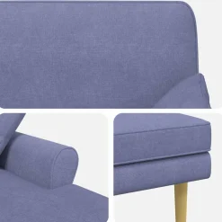 vidaXL Chaise longue Jeans Blauw Stof