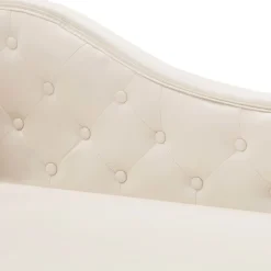 vidaXL Chaise longue kunstleer crèmewit