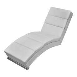 vidaXL Chaise longue kunstleer wit