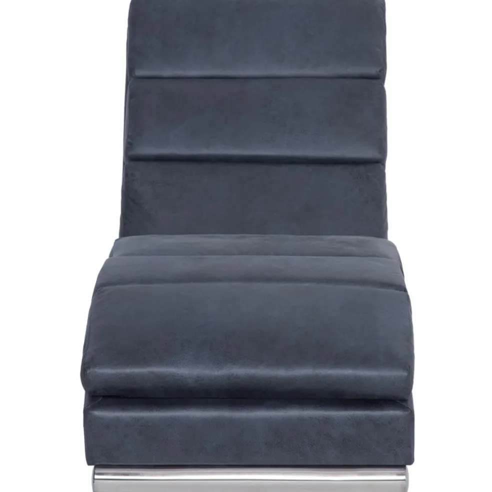 vidaXL Chaise longue kunstsuède grijs