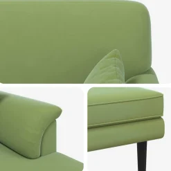 vidaXL Chaise longue Lichtgroen fluweel