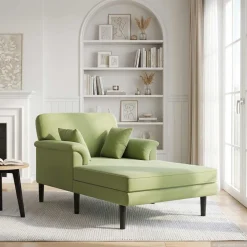 vidaXL Chaise longue Lichtgroen fluweel