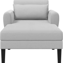 vidaXL Chaise longue Lichtgrijs Grof geweven fluweel