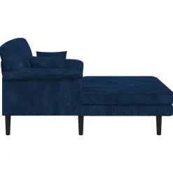 vidaXL Chaise longue Marineblauw Katoenen stof