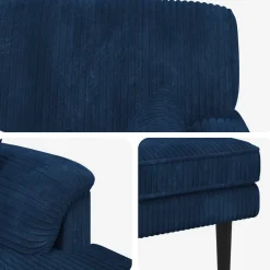 vidaXL Chaise longue Marineblauw Katoenen stof