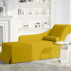 vidaXL Chaise longue met bolster en rechterarmleuning fluweel geel