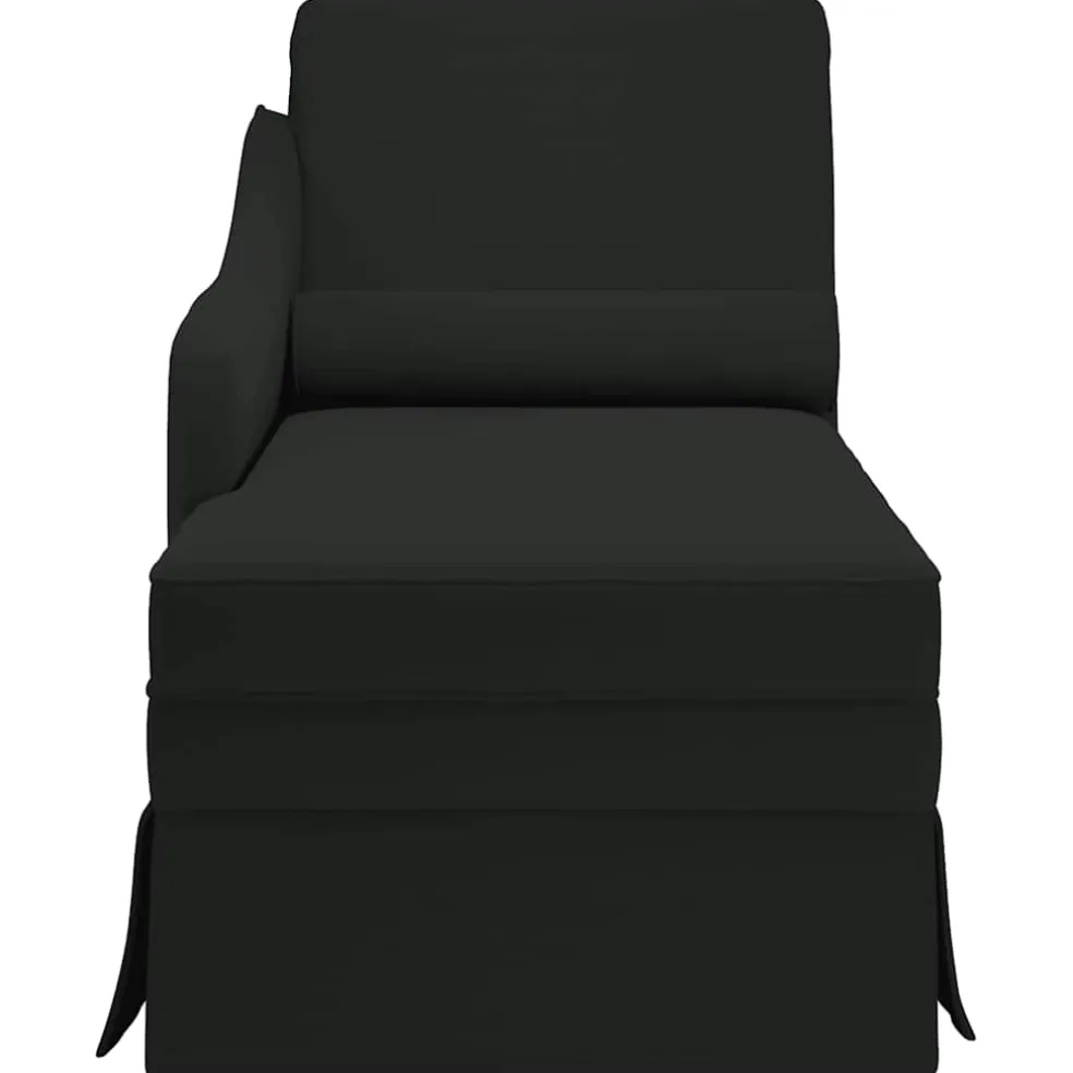 vidaXL Chaise longue met bolster en rechterarmleuning fluweel zwart