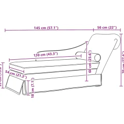 vidaXL Chaise longue met bolster en rechterarmleuning fluweel zwart