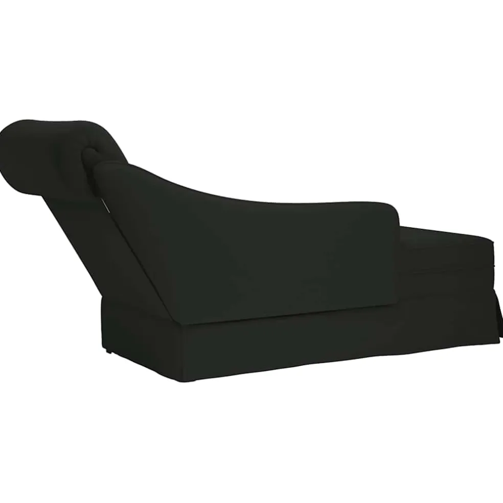vidaXL Chaise longue met bolster en rechterarmleuning fluweel zwart