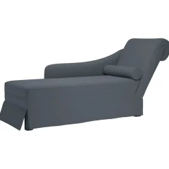 vidaXL Chaise longue met bolster&rechterarmleuning fluweel donkergrijs