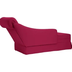 vidaXL Chaise longue met bolster en rechterarmleuning fluweel wijnrood