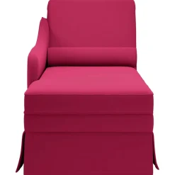 vidaXL Chaise longue met bolster en rechterarmleuning fluweel wijnrood