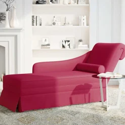 vidaXL Chaise longue met bolster en rechterarmleuning fluweel wijnrood