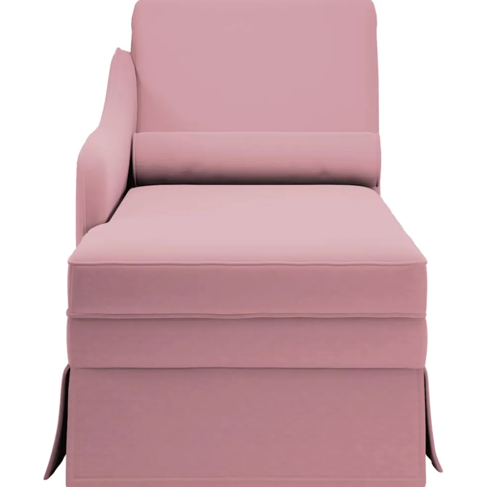 vidaXL Chaise longue met bolster en rechterarmleuning fluweel roze