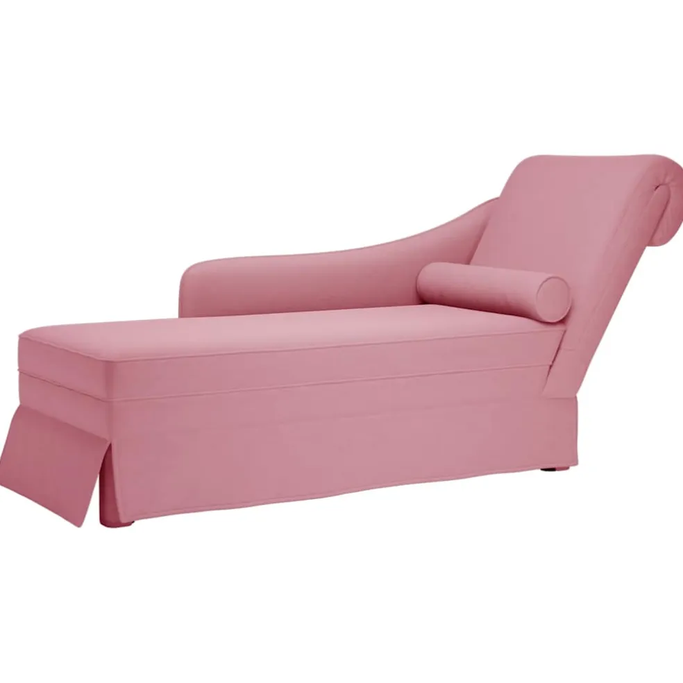 vidaXL Chaise longue met bolster en rechterarmleuning fluweel roze