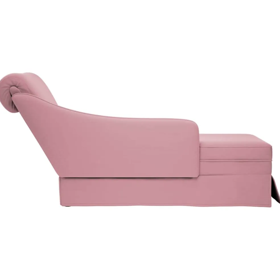 vidaXL Chaise longue met bolster en rechterarmleuning fluweel roze