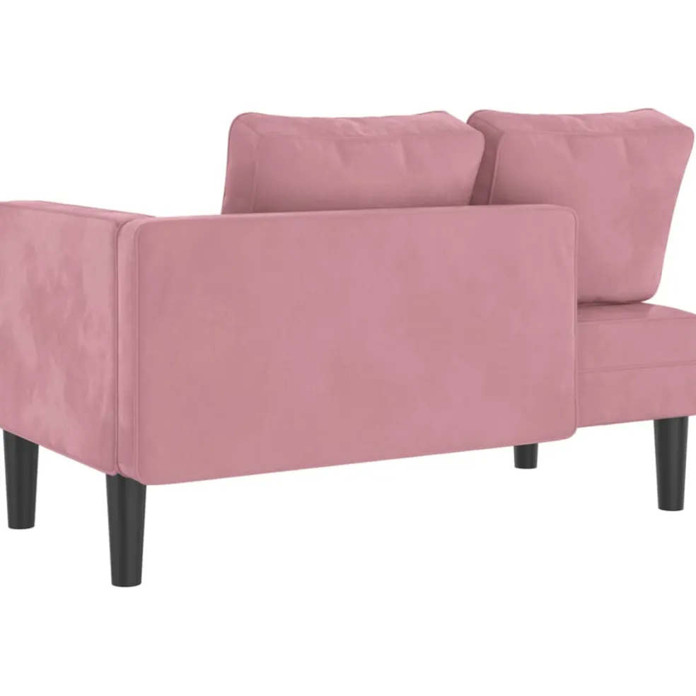vidaXL Chaise longue met kussens fluweel roze