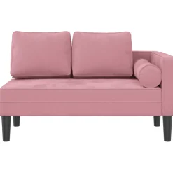 vidaXL Chaise longue met kussens fluweel roze