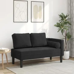 vidaXL Chaise longue met kussens fluweel zwart