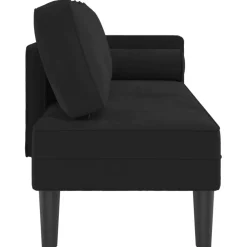vidaXL Chaise longue met kussens fluweel zwart