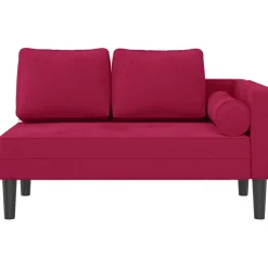 vidaXL Chaise longue met kussens fluweel wijnrood