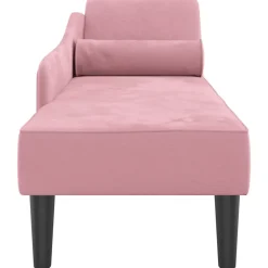 vidaXL Chaise longue met kussens fluweel roze